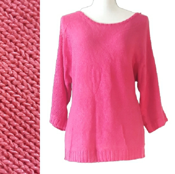 New York & Company Sweaters - New York & Company Cold Shoulder Knit Sweater - Size Large Women's Pink Sweater